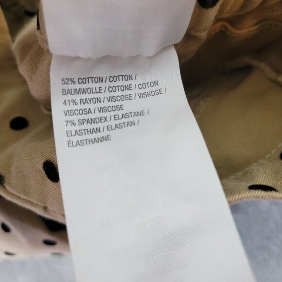 Isaac Mizrahi Live Womens 18WP Plus Capri Pants Tan White Polka Dot GEO28E - Picture 9 of 11